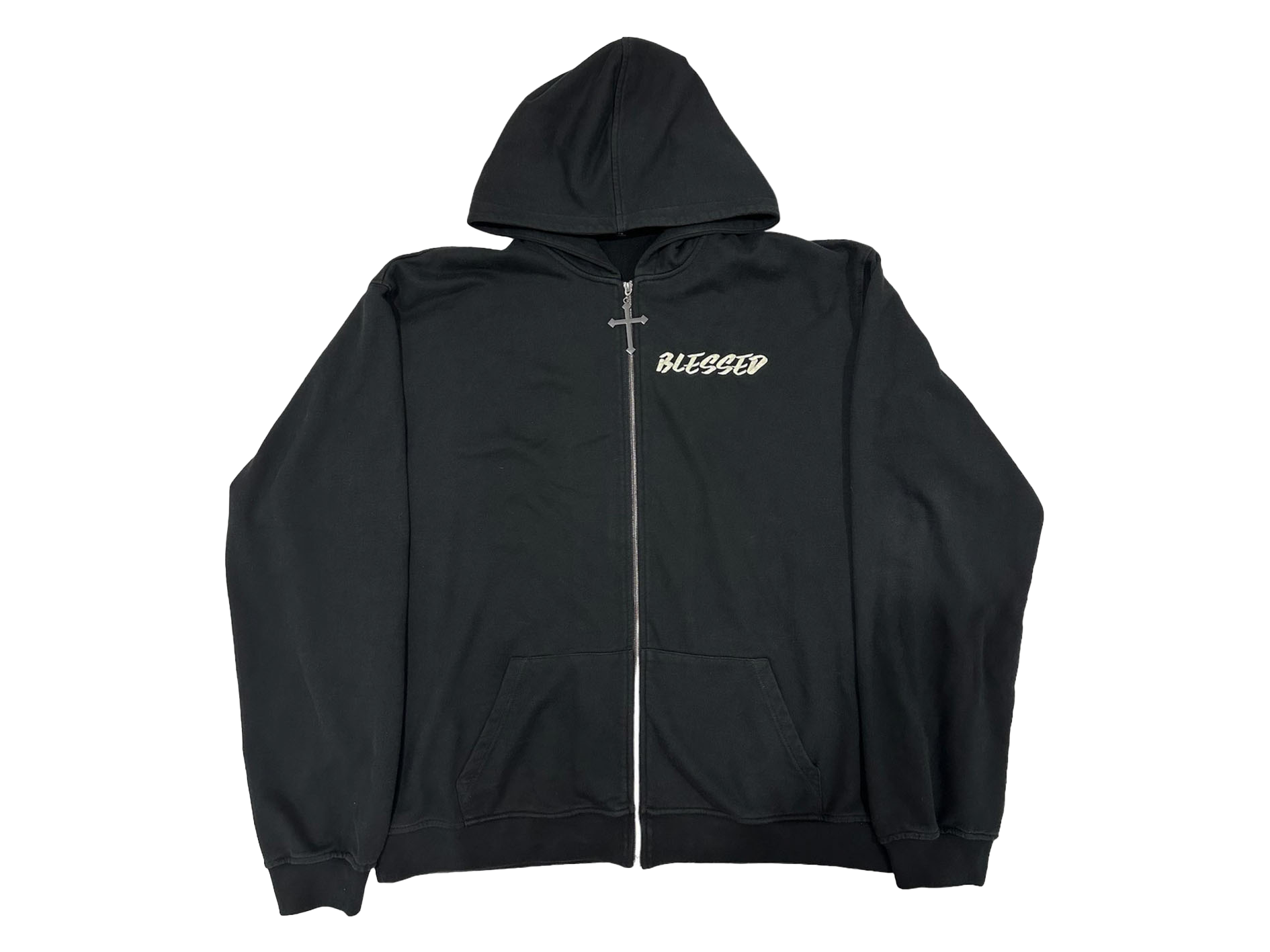 Bless U Zip Hoodie M 黒 BLESSED Zip Up Hoodie // Black – Blessed