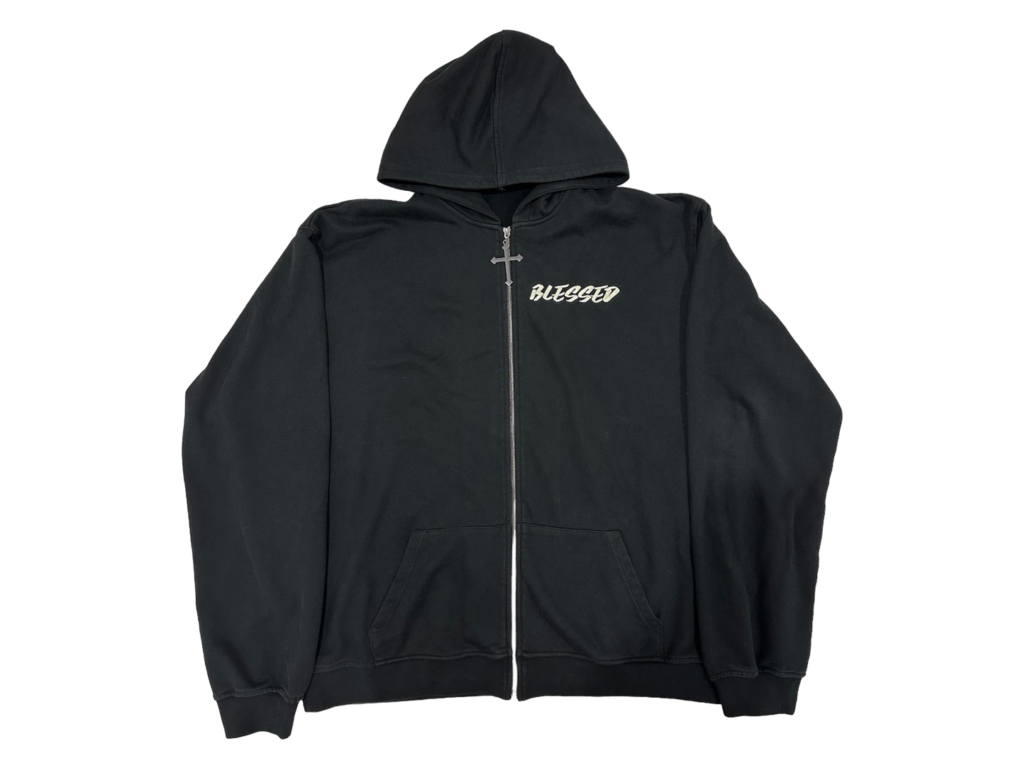 BLESSED Zip Up Hoodie // Black